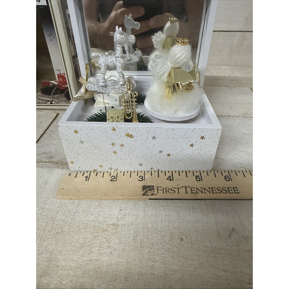 Vintage Weihnachts Musikdose Angel Music Box With Original Box Fast Shipping - Picture 9 of 11